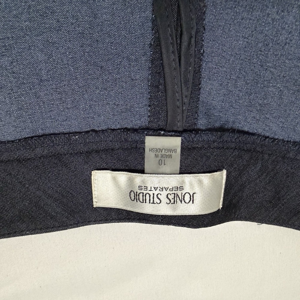 Jones New York Women's Gray Flat Front Straight Leg‎ Dress Pants Stretch 10 - Picture 7 of 9